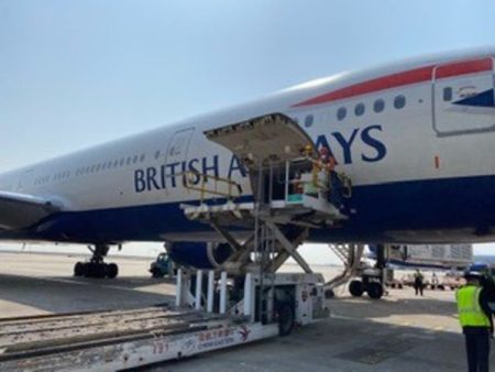 British Airways flies vital medical supplies to Britain, including ventilators and ppe