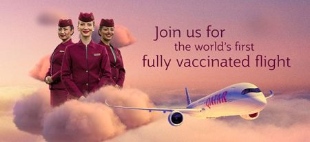 Qatar Airways opère le tout premier vol au monde avec 100% des passagers vaccinés contre la COVID-19