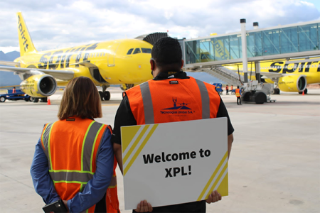 Palmerola International Airport takes off