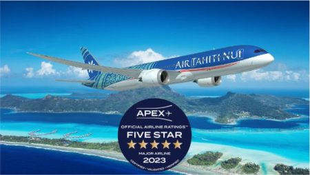 Air Tahiti Nui remporte 5 étoiles au classement APEX