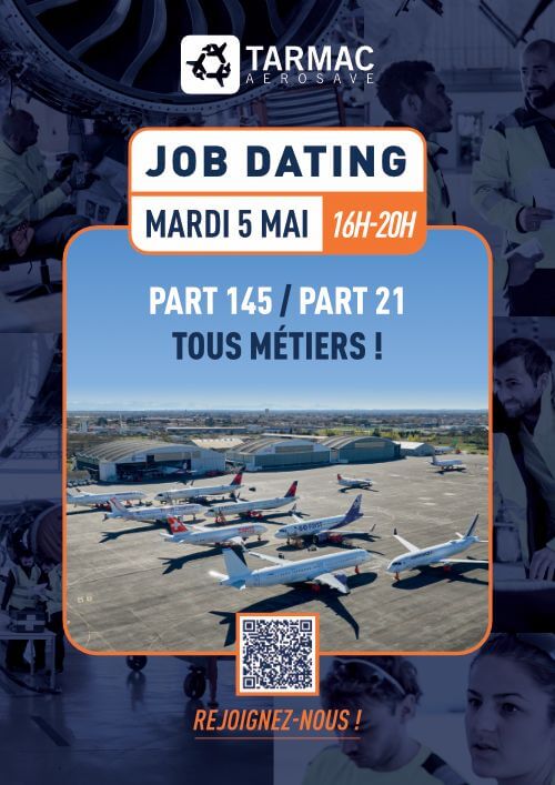 Affiche job dating Tarmac Aerosave à toulouse en mai 2026