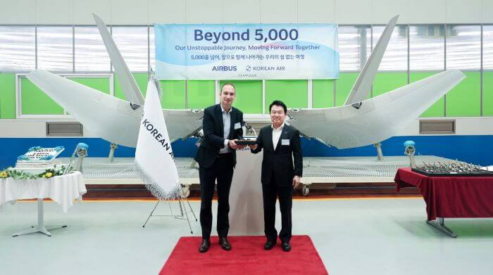 Sharklet : Korean Air livre son 5 000e exemplaire à Airbus