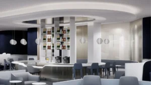 3D rendering of the future Air France lounge at New York-JFK ©Air France