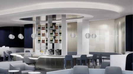 Air France s’installe au Terminal One de New York-JFK avec un salon de 2 700 m2 3D rendering of the future Air France lounge at New York-JFK ©Air France