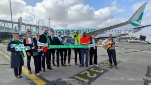 Coupé du ruban ligne transavia Brest Séville